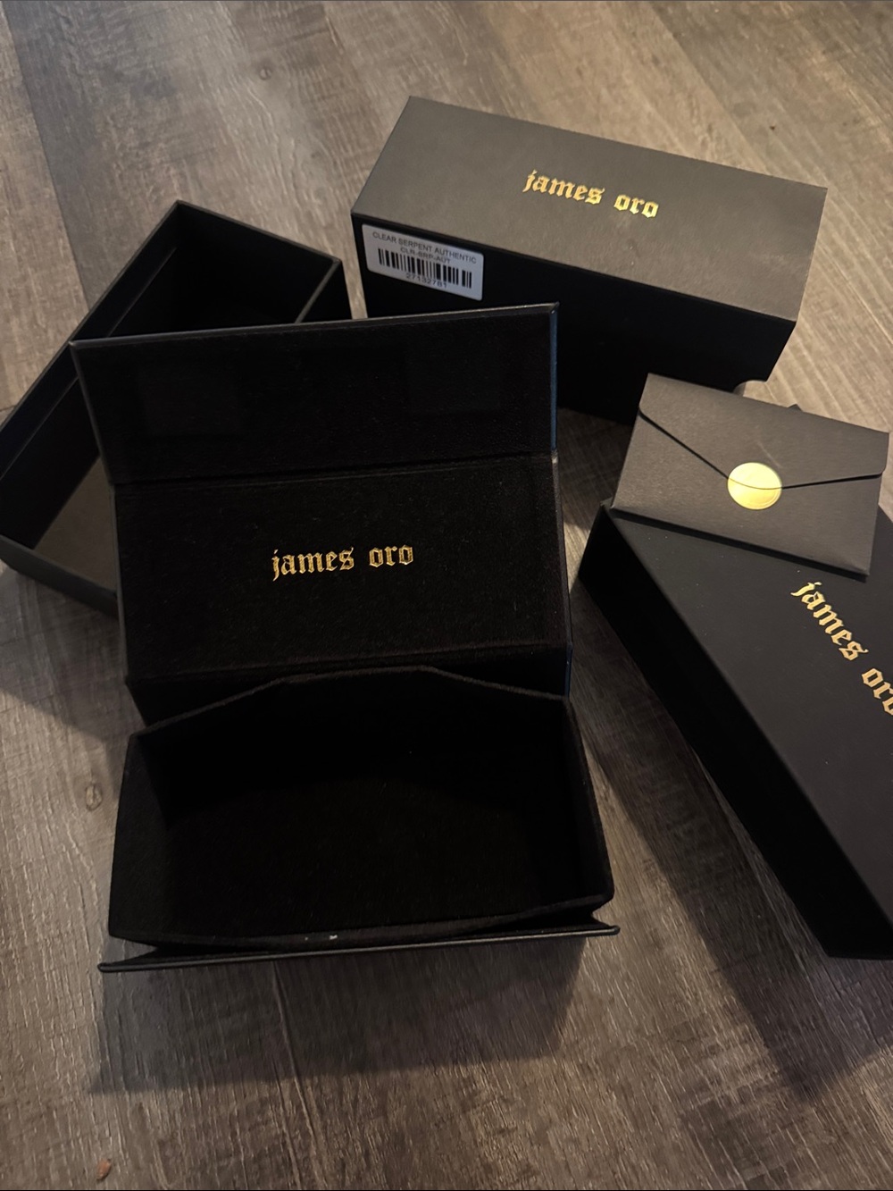 James oro men’s/women black sunglass holder box /‎ card